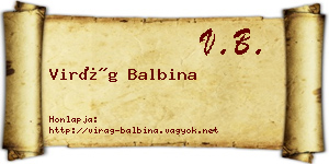 Virág Balbina névjegykártya