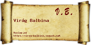 Virág Balbina névjegykártya